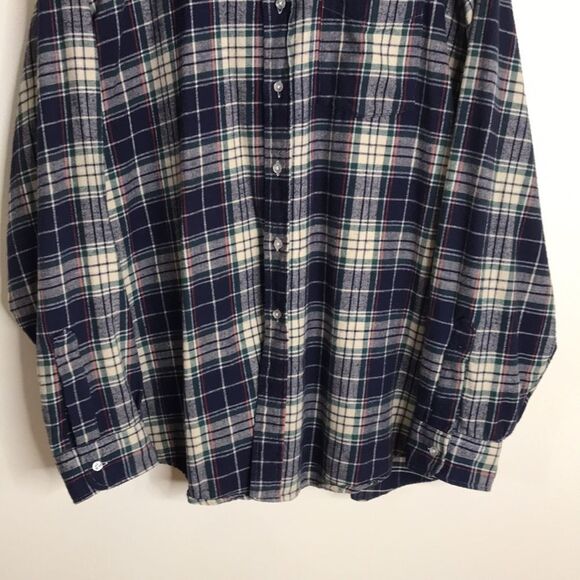 L.L. Bean flannel plaid long sleeve cotton button down shirt size XXL - Picture 3 of 9